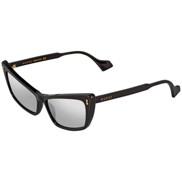 NEW Gucci Silver and Black Cat Eye Women's Sunglasses - Picture 1 of 4